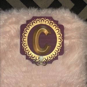 Letter C hang up sign, purple and gold 💜